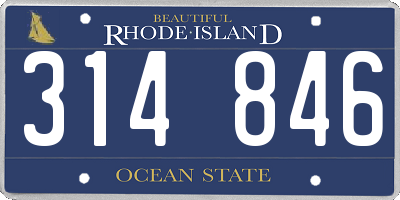 RI license plate 314846