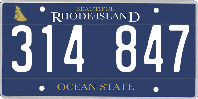 RI license plate 314847
