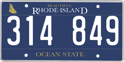 RI license plate 314849