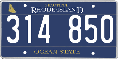 RI license plate 314850