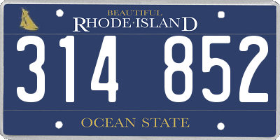 RI license plate 314852