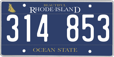 RI license plate 314853