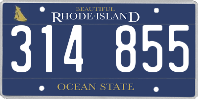 RI license plate 314855