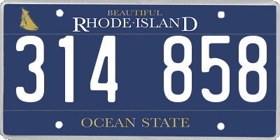 RI license plate 314858