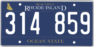 RI license plate 314859