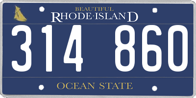 RI license plate 314860