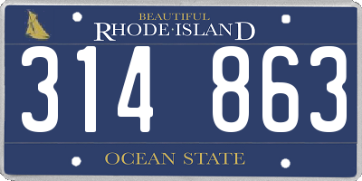 RI license plate 314863