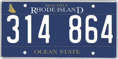 RI license plate 314864