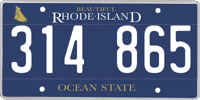 RI license plate 314865
