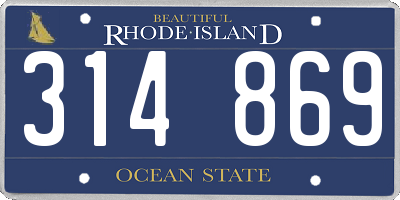 RI license plate 314869