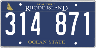 RI license plate 314871