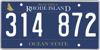 RI license plate 314872