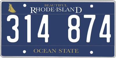 RI license plate 314874