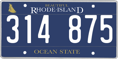 RI license plate 314875