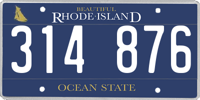 RI license plate 314876