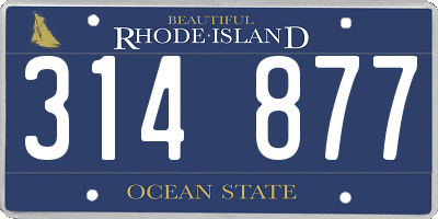 RI license plate 314877