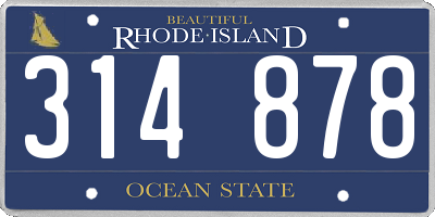 RI license plate 314878