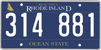 RI license plate 314881