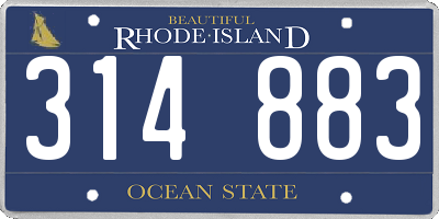 RI license plate 314883