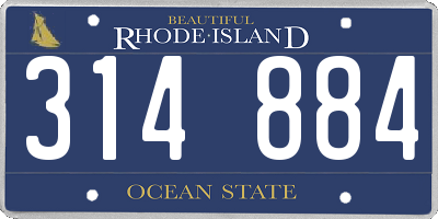 RI license plate 314884