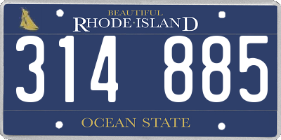 RI license plate 314885