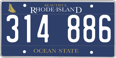 RI license plate 314886
