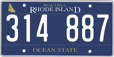 RI license plate 314887