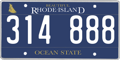 RI license plate 314888