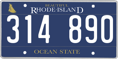 RI license plate 314890