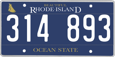 RI license plate 314893