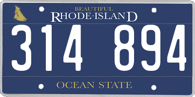 RI license plate 314894