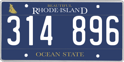 RI license plate 314896
