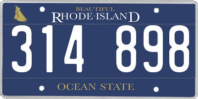 RI license plate 314898