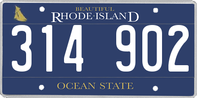 RI license plate 314902