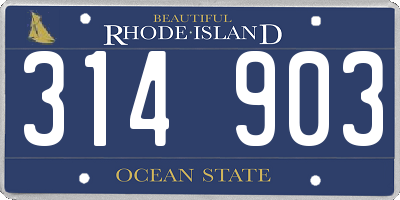 RI license plate 314903