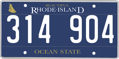 RI license plate 314904