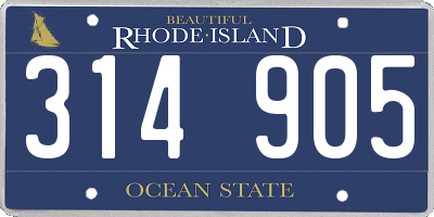RI license plate 314905
