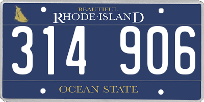 RI license plate 314906