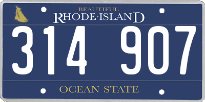 RI license plate 314907