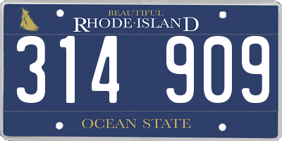 RI license plate 314909