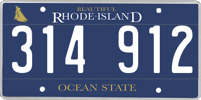 RI license plate 314912