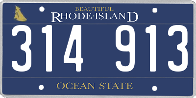 RI license plate 314913