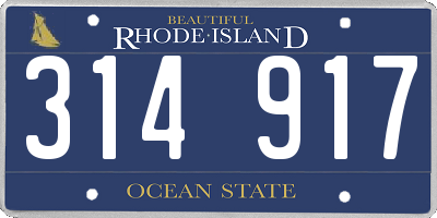 RI license plate 314917