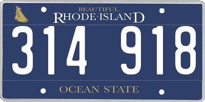 RI license plate 314918