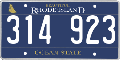 RI license plate 314923