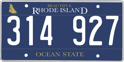 RI license plate 314927