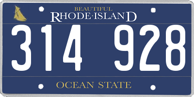 RI license plate 314928