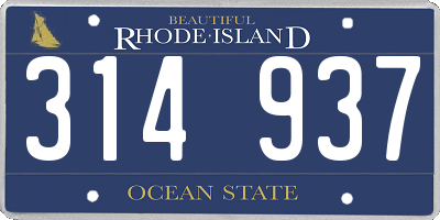 RI license plate 314937