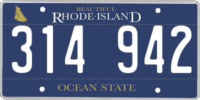 RI license plate 314942