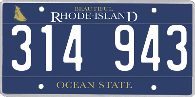 RI license plate 314943